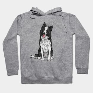 Black and White Border Collie Dog Hoodie